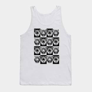 Tiger Face Checkerboard Tank Top